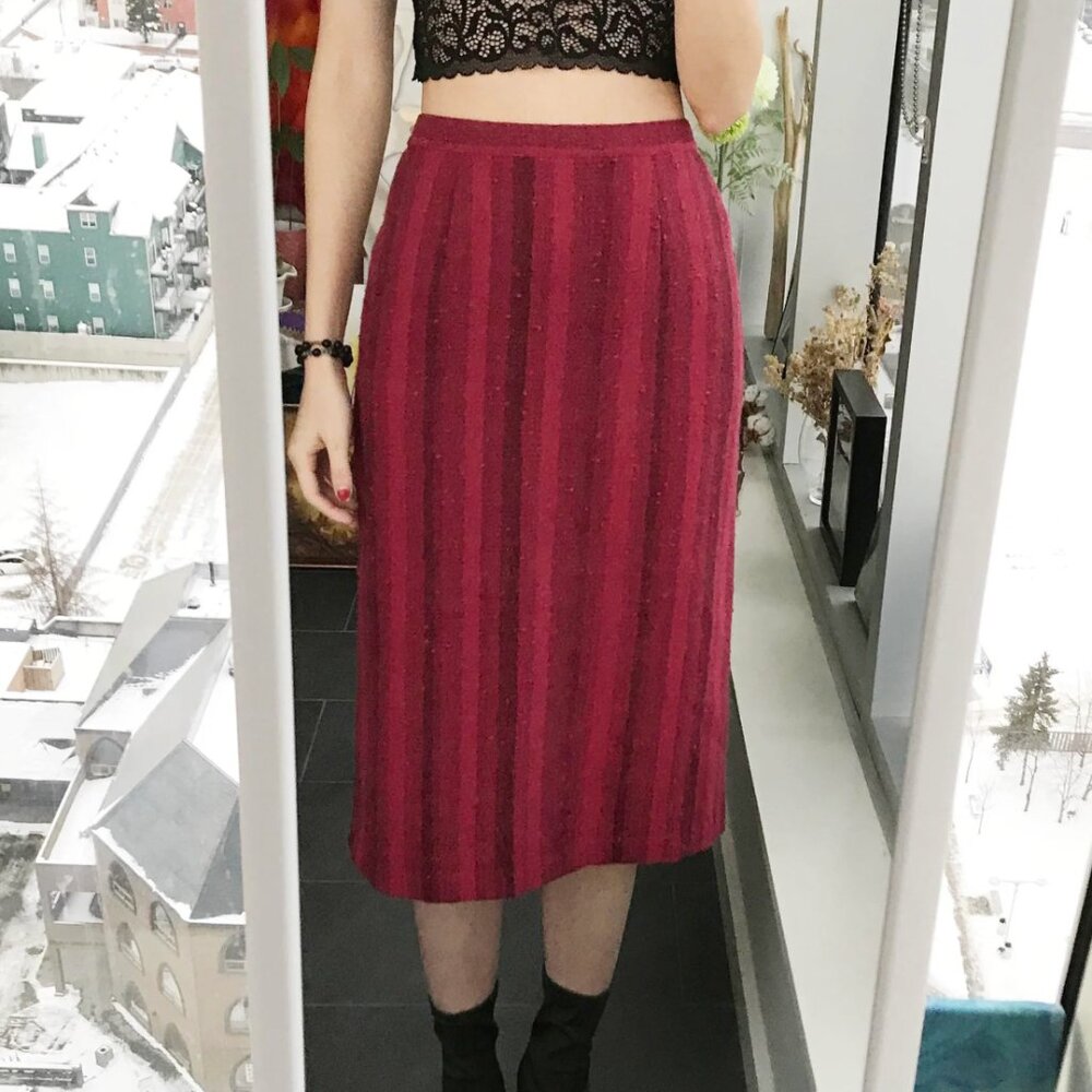 Vintage 90s wool skirt Burgundy